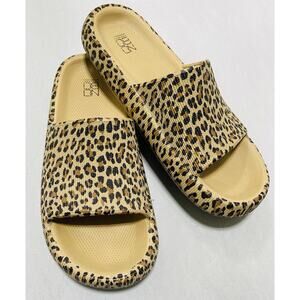 No Boundaries Women’s Sz 8 Cheetah Animal Print Shoe Comfort Slides Y2K Dress